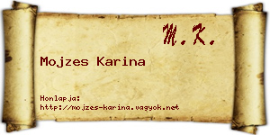 Mojzes Karina névjegykártya